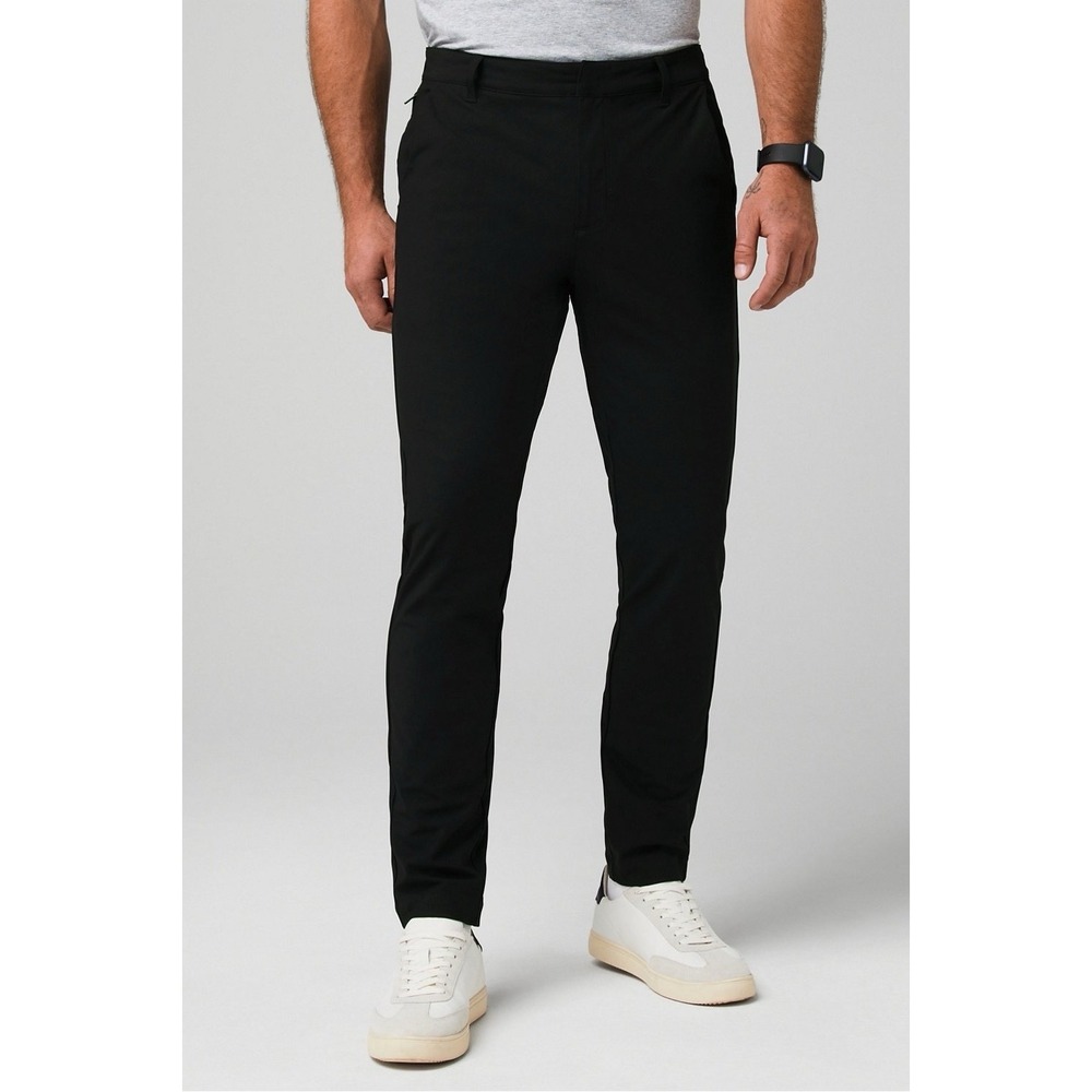 NWOT Mens Fabletics The Don‎ Slim Fit Trouser Pants - Black - Size 30" X 34"